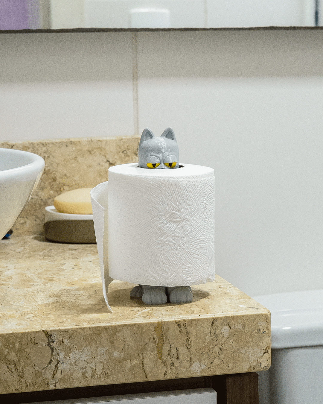 Cat in a Roll - Toilet Paper Holder